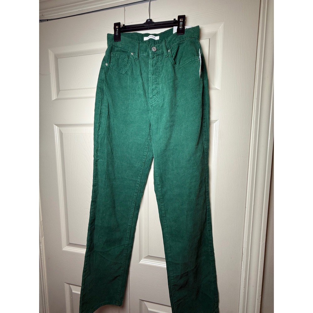 PacSun Dad Jean Green Corduroy High Waisted Straight Leg‎ Pants Size 25 NWT